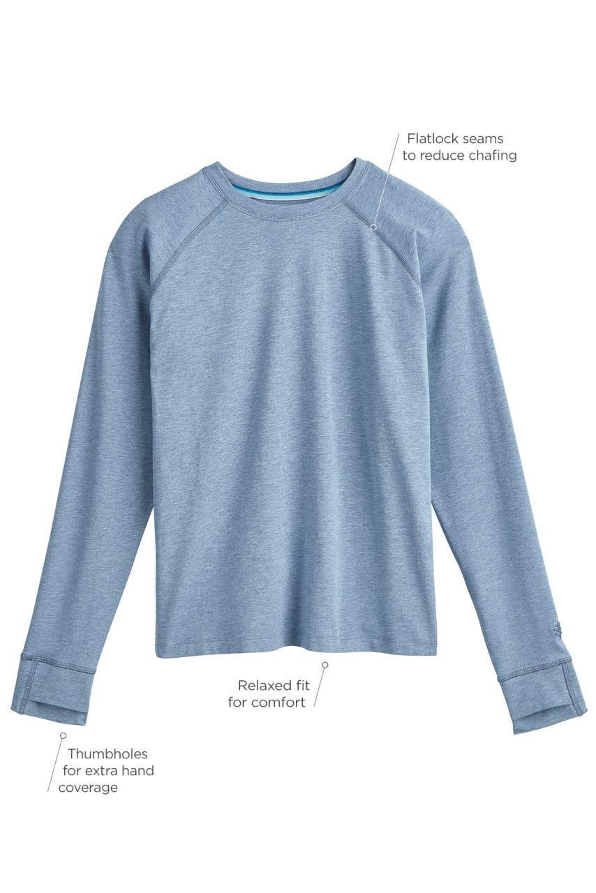Coolibar Kid's LumaLeo Long Sleeve T-Shirt | Light Blue Heather