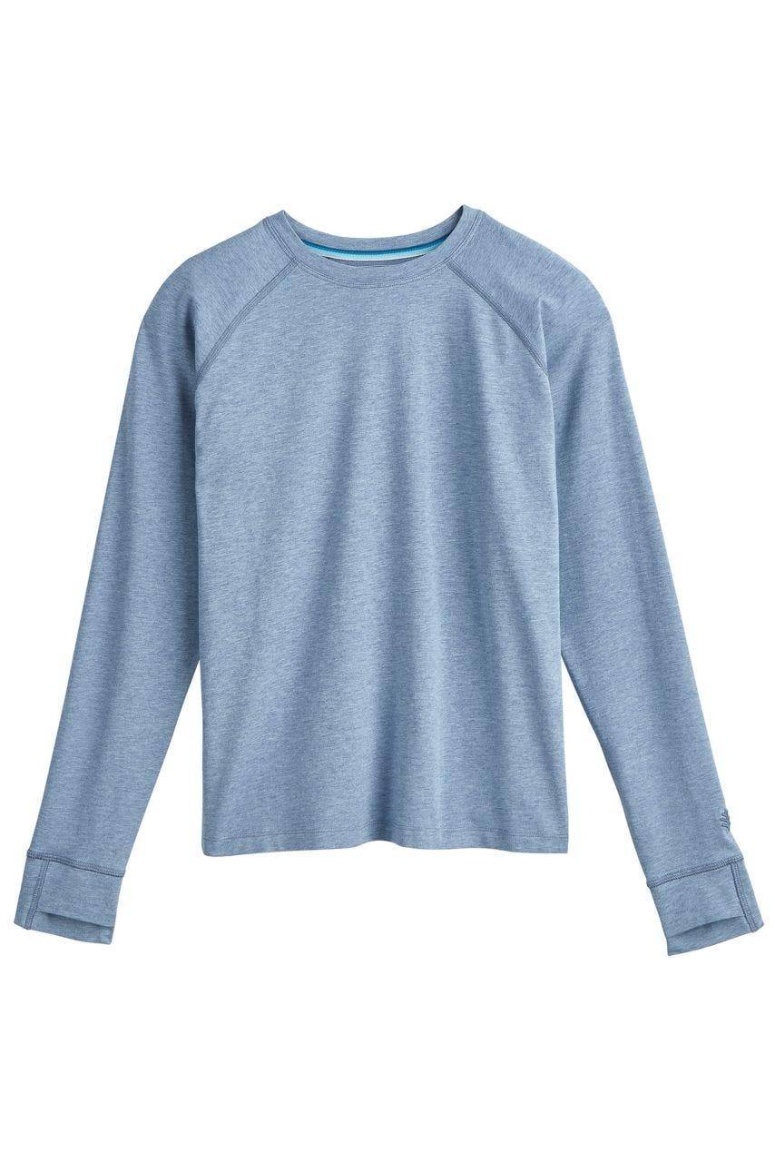 coolibar Kid's LumaLeo Long Sleeve T-Shirt | Light Blue Heather