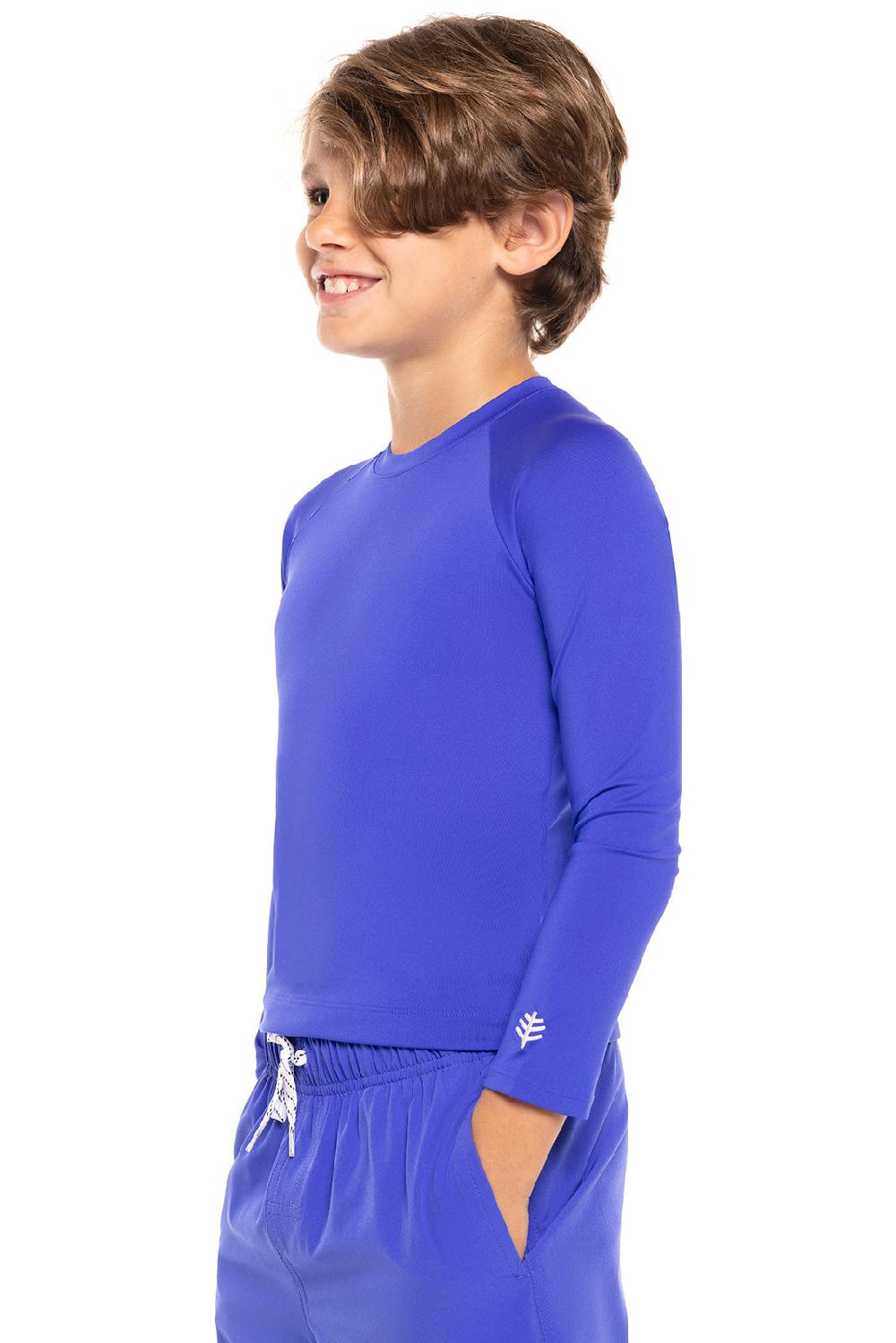 Coolibar Kid's Sandshark Long Sleeve Surf Shirt | Baja Blue