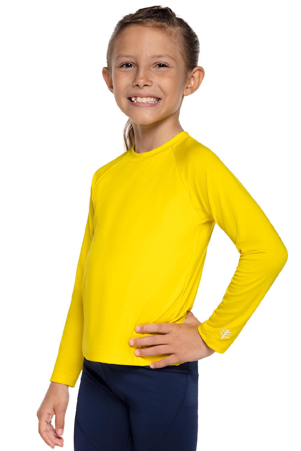 Coolibar Kid's Sandshark Long Sleeve Surf Shirt | Bold Yellow
