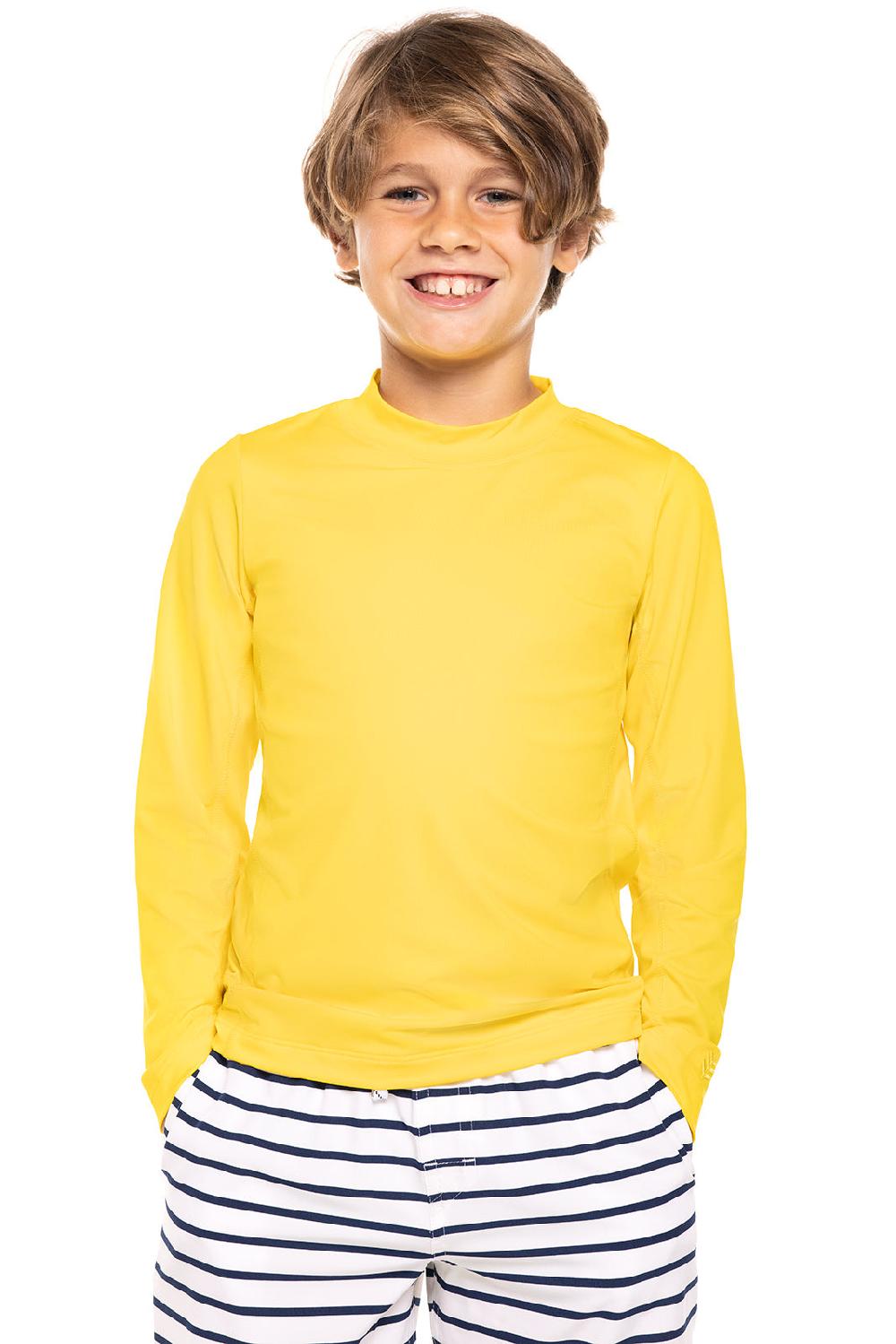 coolibar Kid's Sandshark Long Sleeve Surf Shirt | Bold Yellow