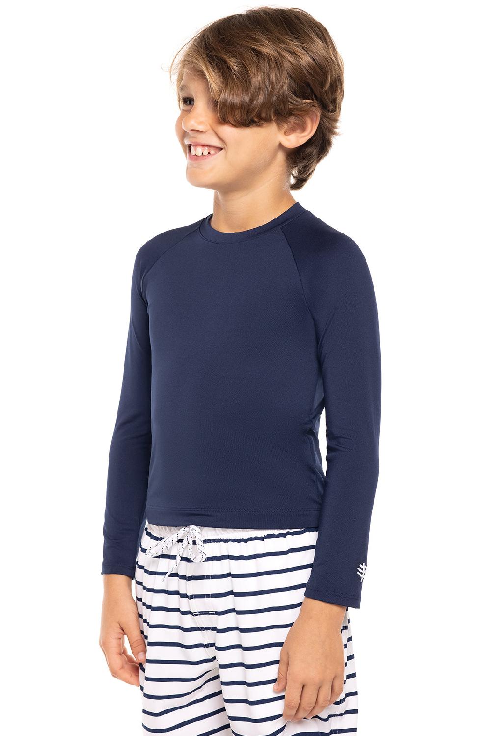 Coolibar Kid's Sandshark Long Sleeve Surf Shirt | Navy