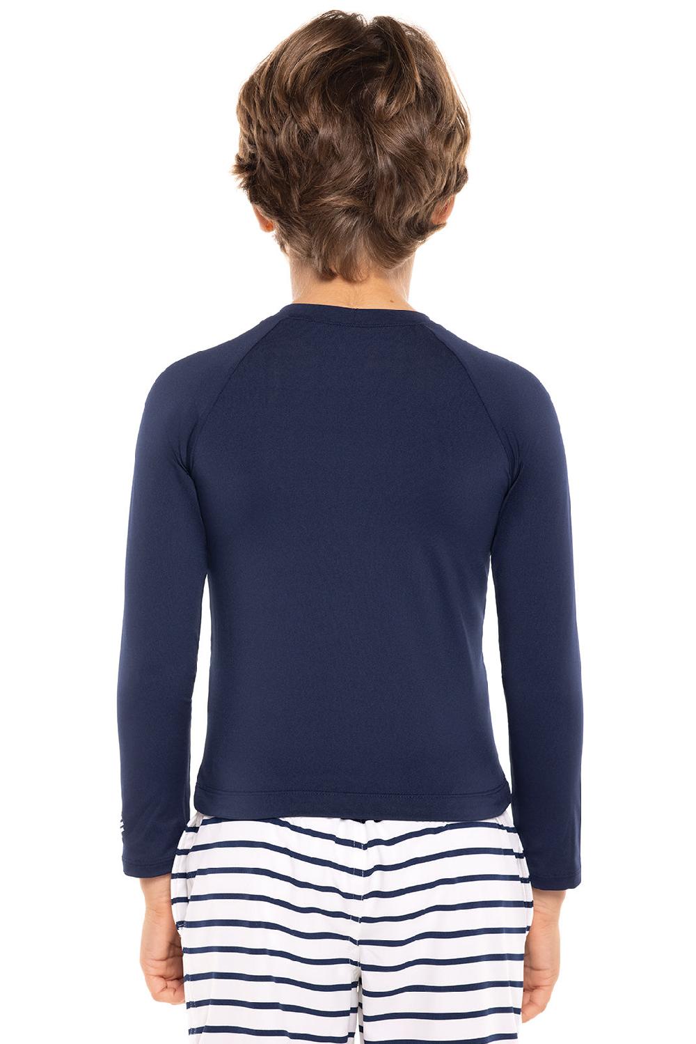 Coolibar Kid's Sandshark Long Sleeve Surf Shirt | Navy