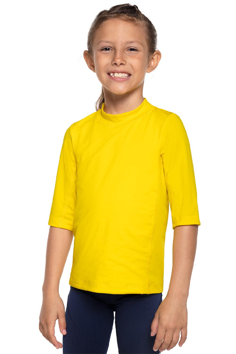 coolibar Kid's Sandshark Short Sleeve Surf Shirt | Bold Yellow