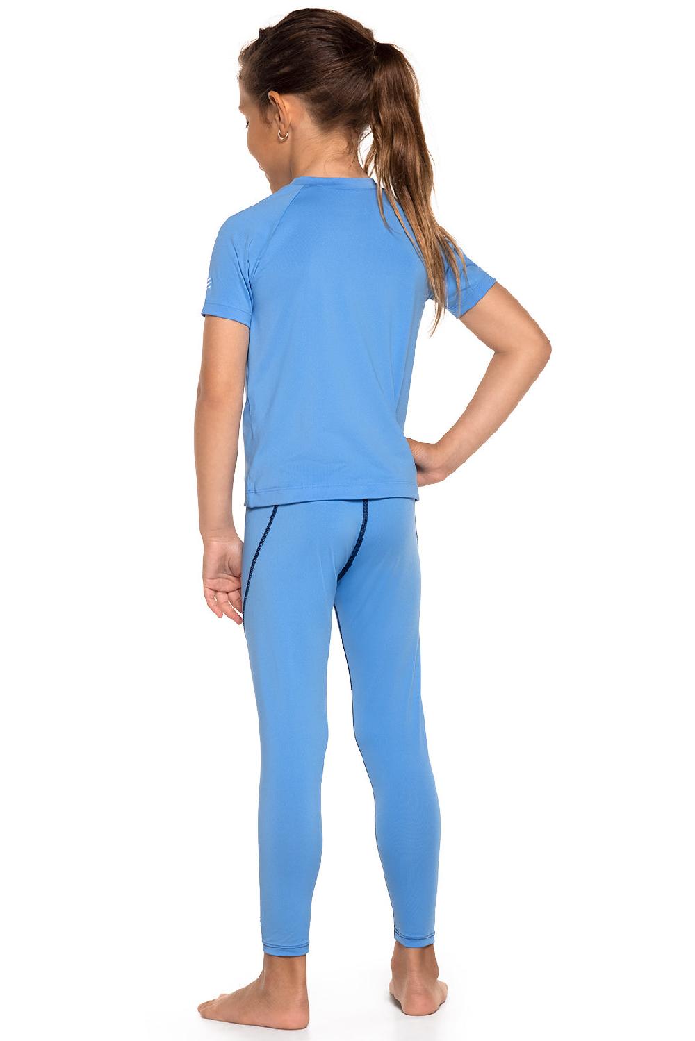 Coolibar Kid's Sandshark Short Sleeve Surf Shirt | Clear Sky Blue