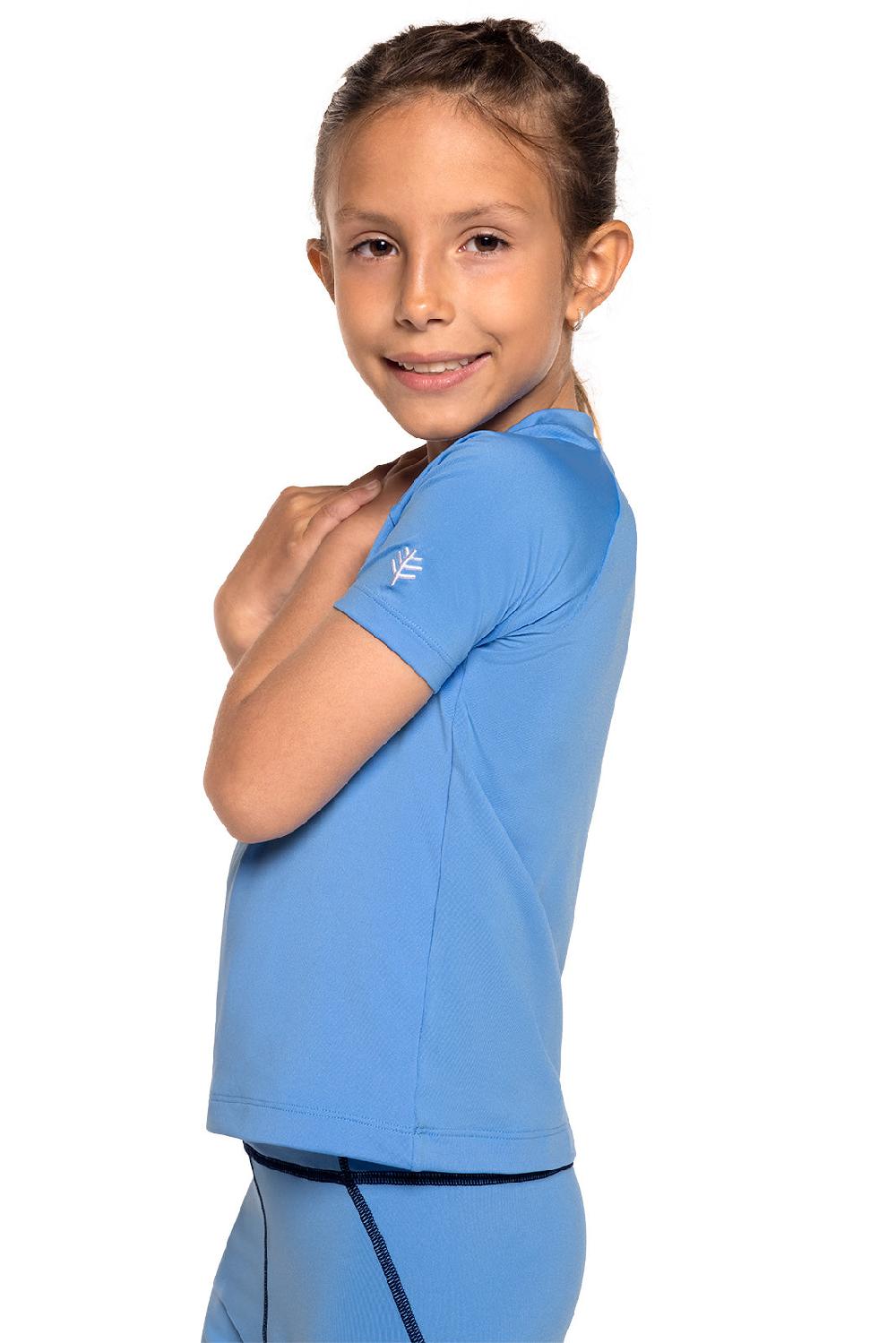 Coolibar Kid's Sandshark Short Sleeve Surf Shirt | Clear Sky Blue