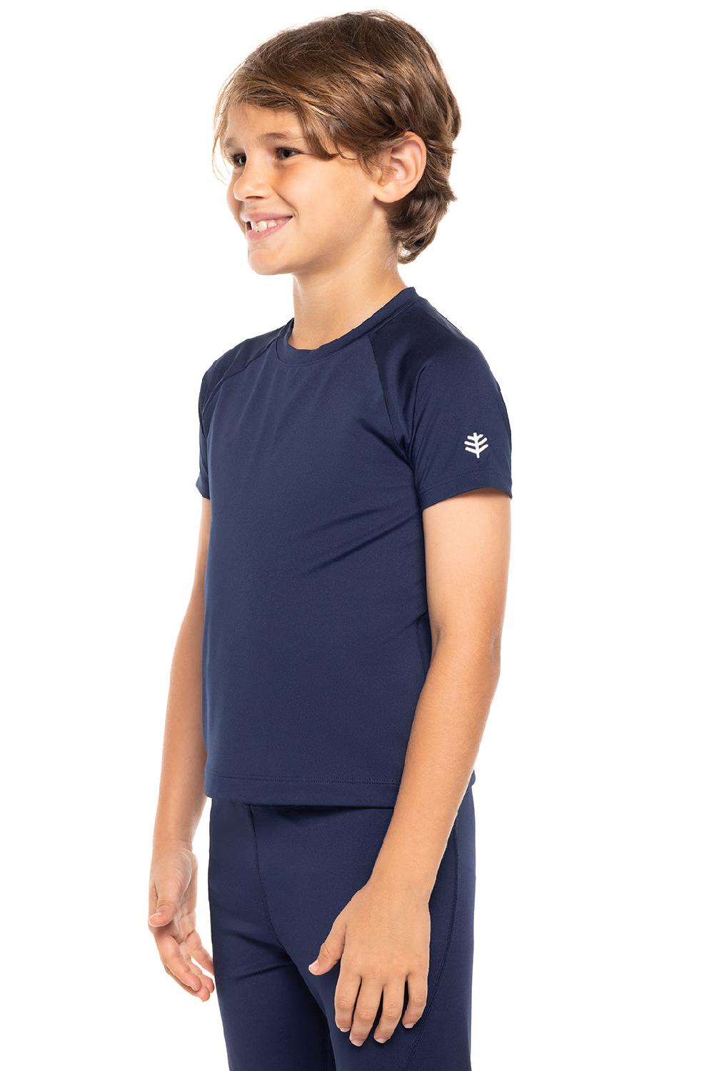 Coolibar Kid's Sandshark Short Sleeve Surf Shirt | Navy