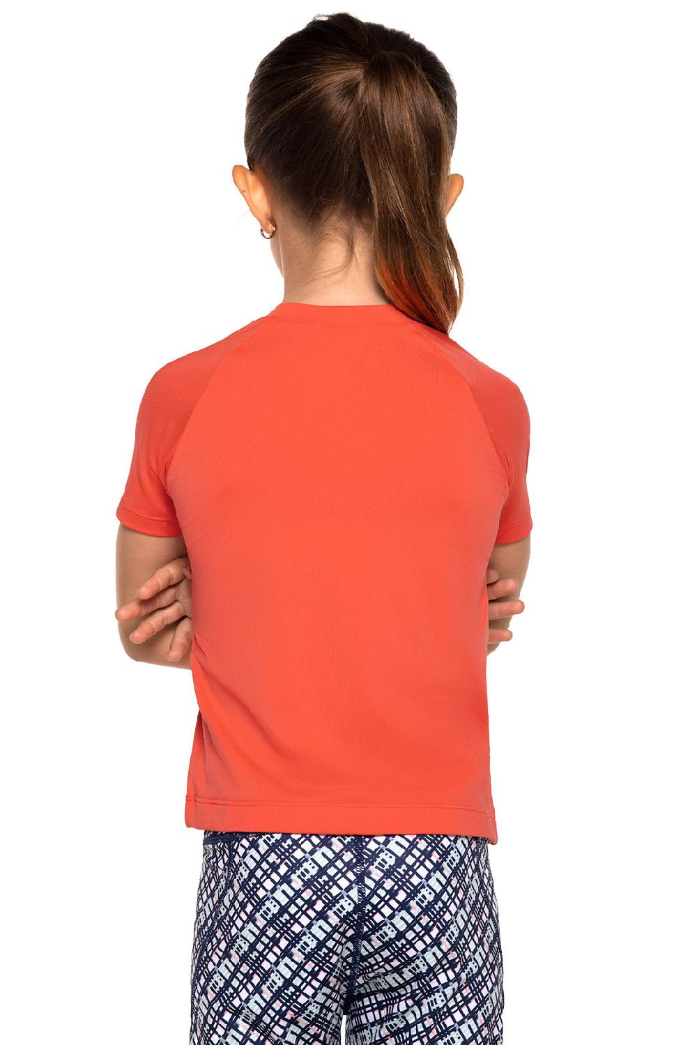 Coolibar Kid's Sandshark Short Sleeve Surf Shirt | Vivid Coral