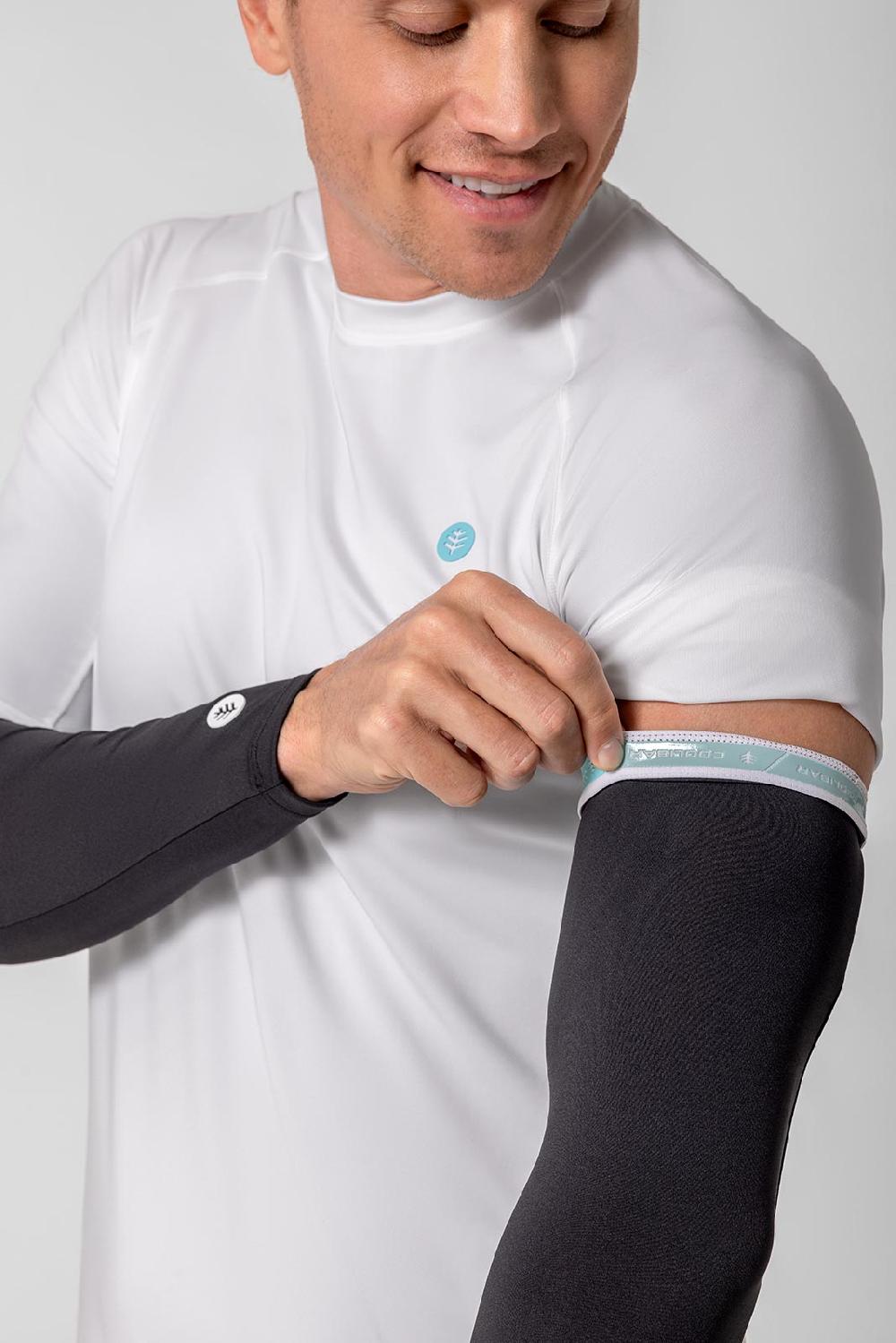 Coolibar Men MaxShield Performance Arm Sleeves | Black