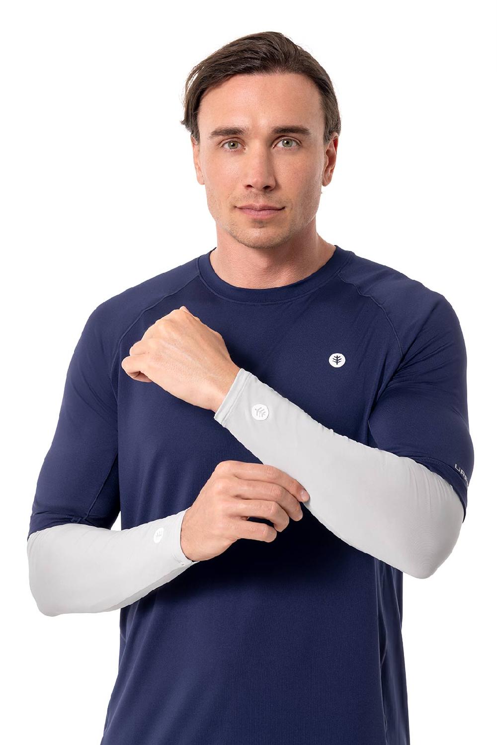 Coolibar Men MaxShield Performance Arm Sleeves | Sleek Grey