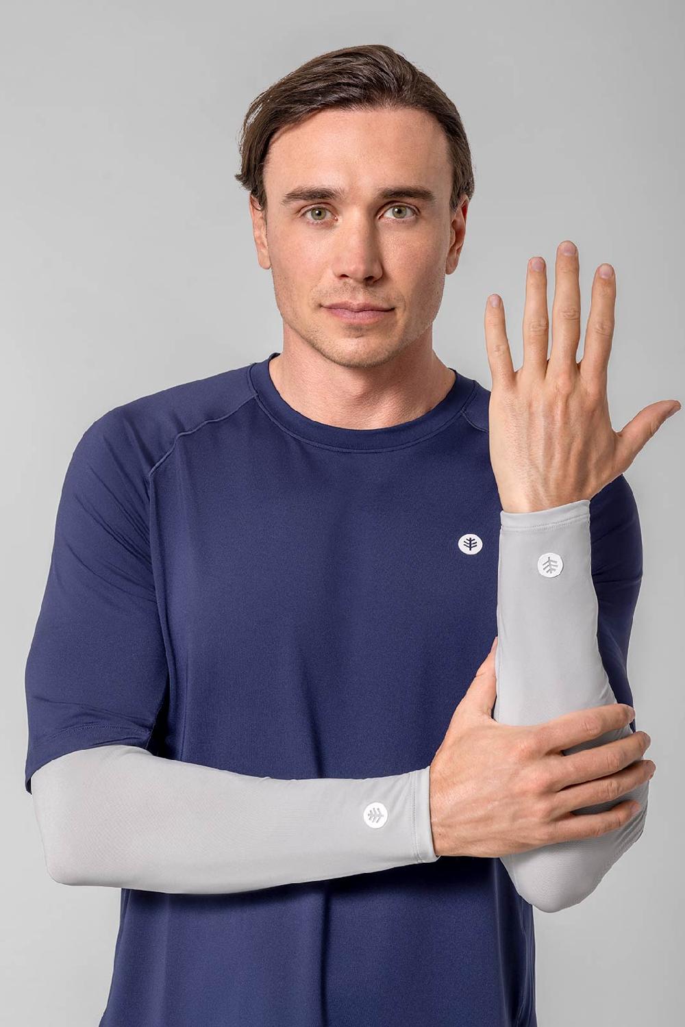 coolibar Men MaxShield Performance Arm Sleeves | Sleek Grey