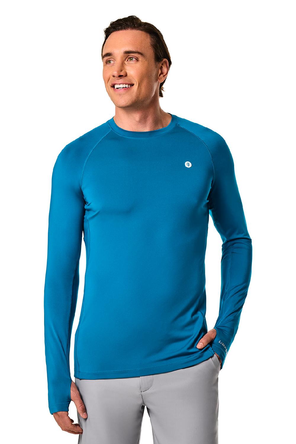 Coolibar Men's Agility Long Sleeve Performance T-shirt | Bluejay