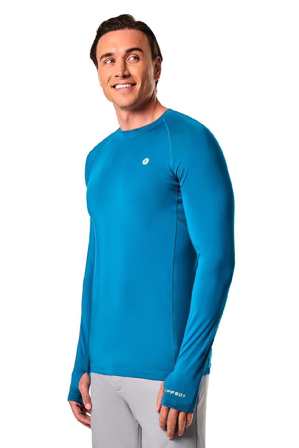 Coolibar Men's Agility Long Sleeve Performance T-shirt | Bluejay