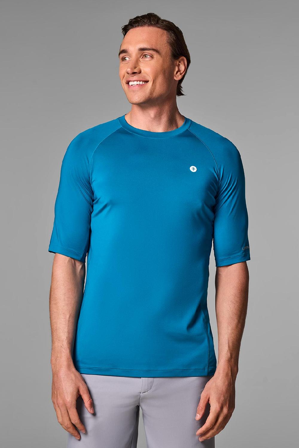 coolibar Men's Agility Performance Short Sleeve T-Shirt | Bluejay