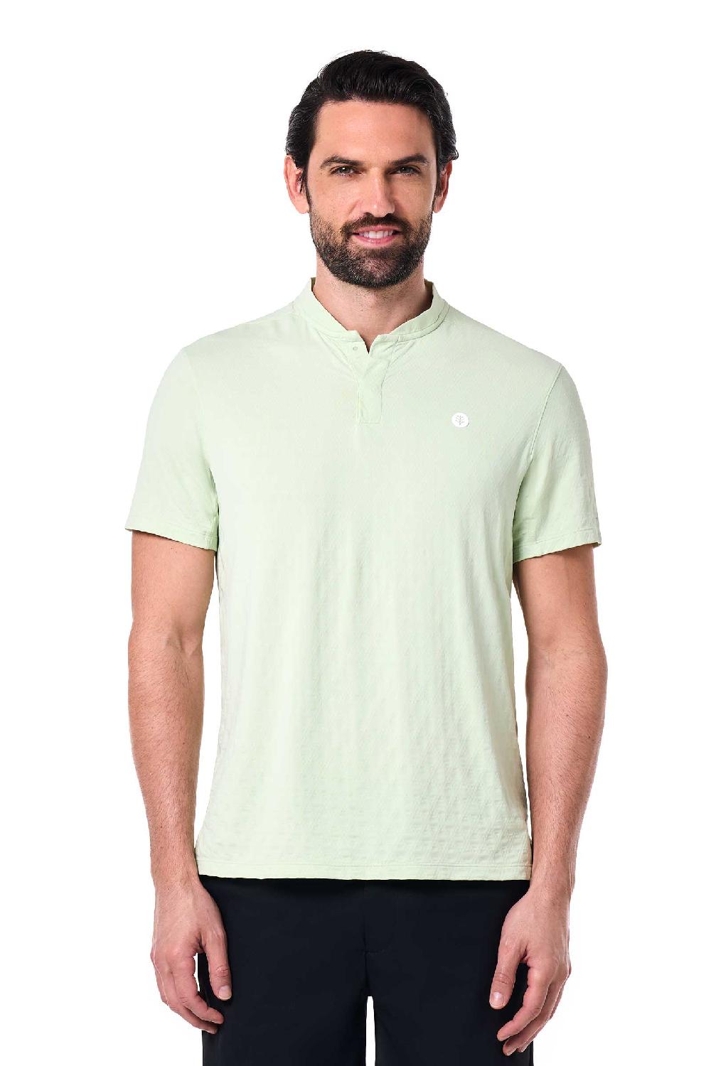 Coolibar Men's Albatross Short Sleeve Polo | Seedling Diamond Jacquard