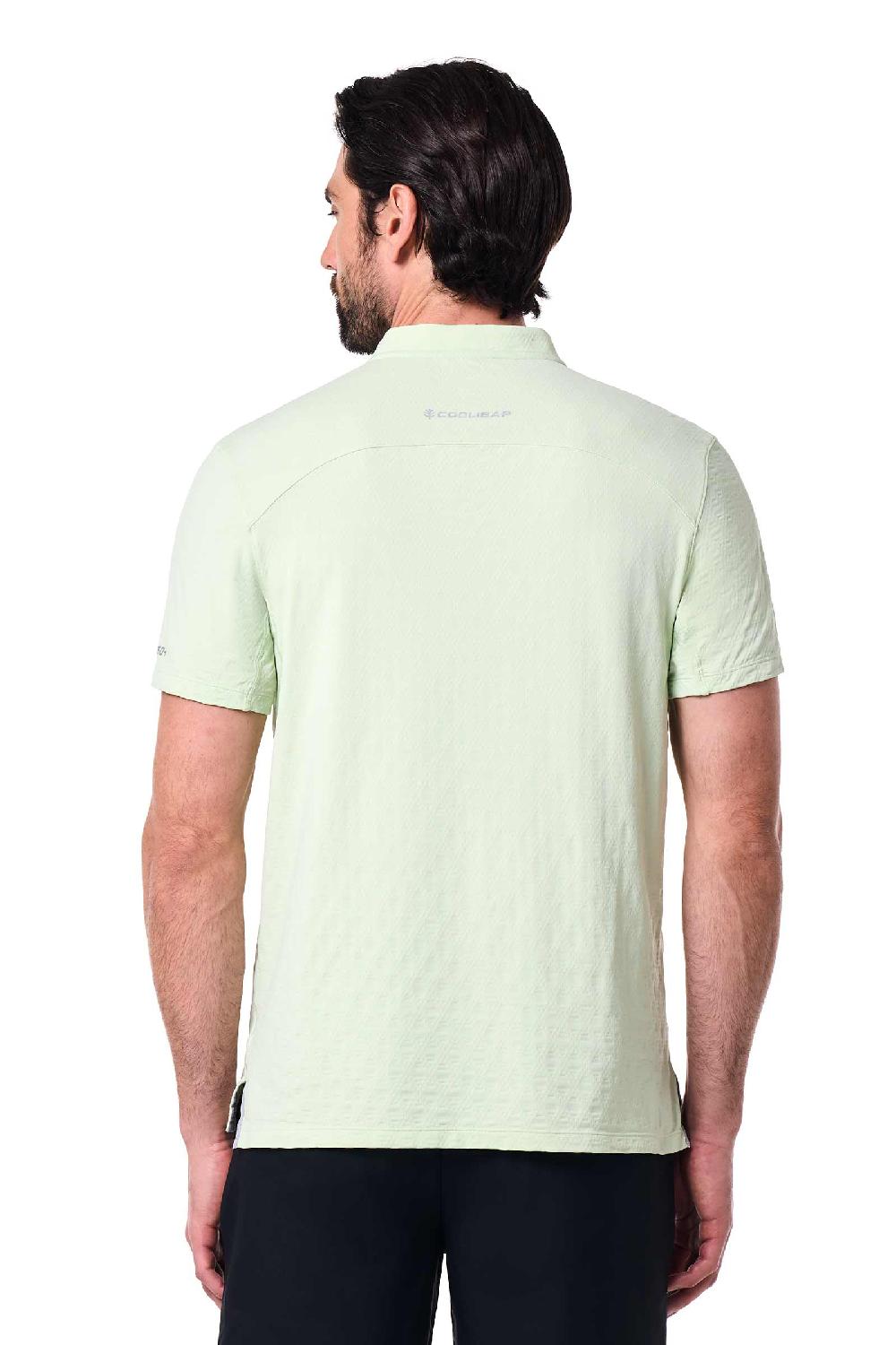Coolibar Men's Albatross Short Sleeve Polo | Seedling Diamond Jacquard