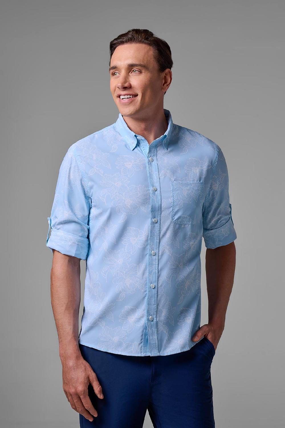 coolibar Men's Aricia Sun Shirt | Skyride Perfect Peony