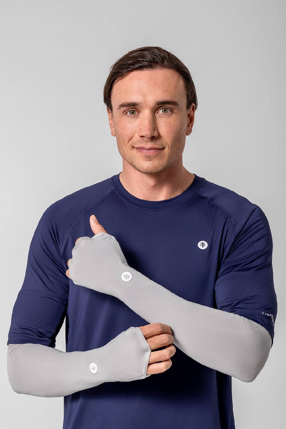 coolibar Men's Backspin Performance Sleeves | Sleek Grey