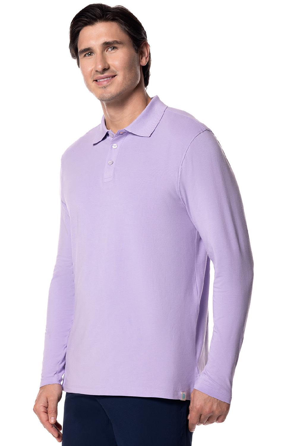 Coolibar Men's Coppitt Long Sleeve Weekend Polo | Lavendula