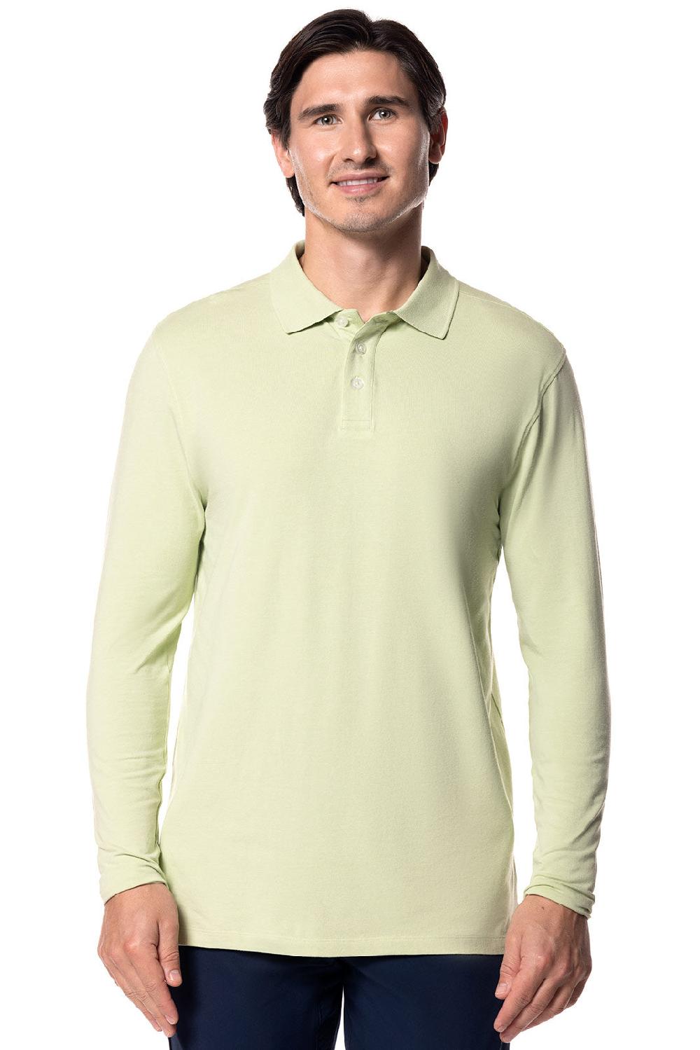 Coolibar Men's Coppitt Long Sleeve Weekend Polo | Seedling