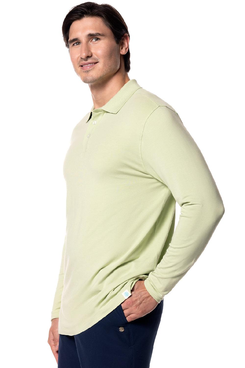 Coolibar Men's Coppitt Long Sleeve Weekend Polo | Seedling