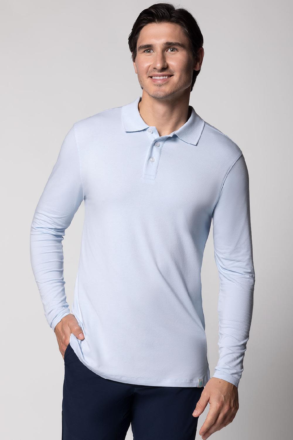 coolibar Men's Coppitt Long Sleeve Weekend Polo | Skyride