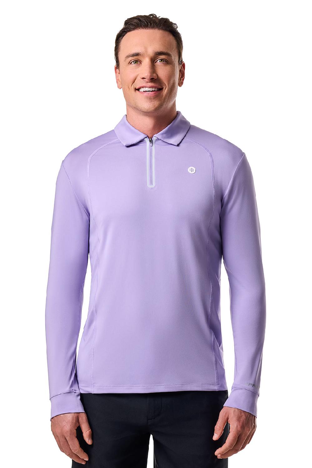 Coolibar Men's Drive Golf Long Sleeve Polo | Lavendula