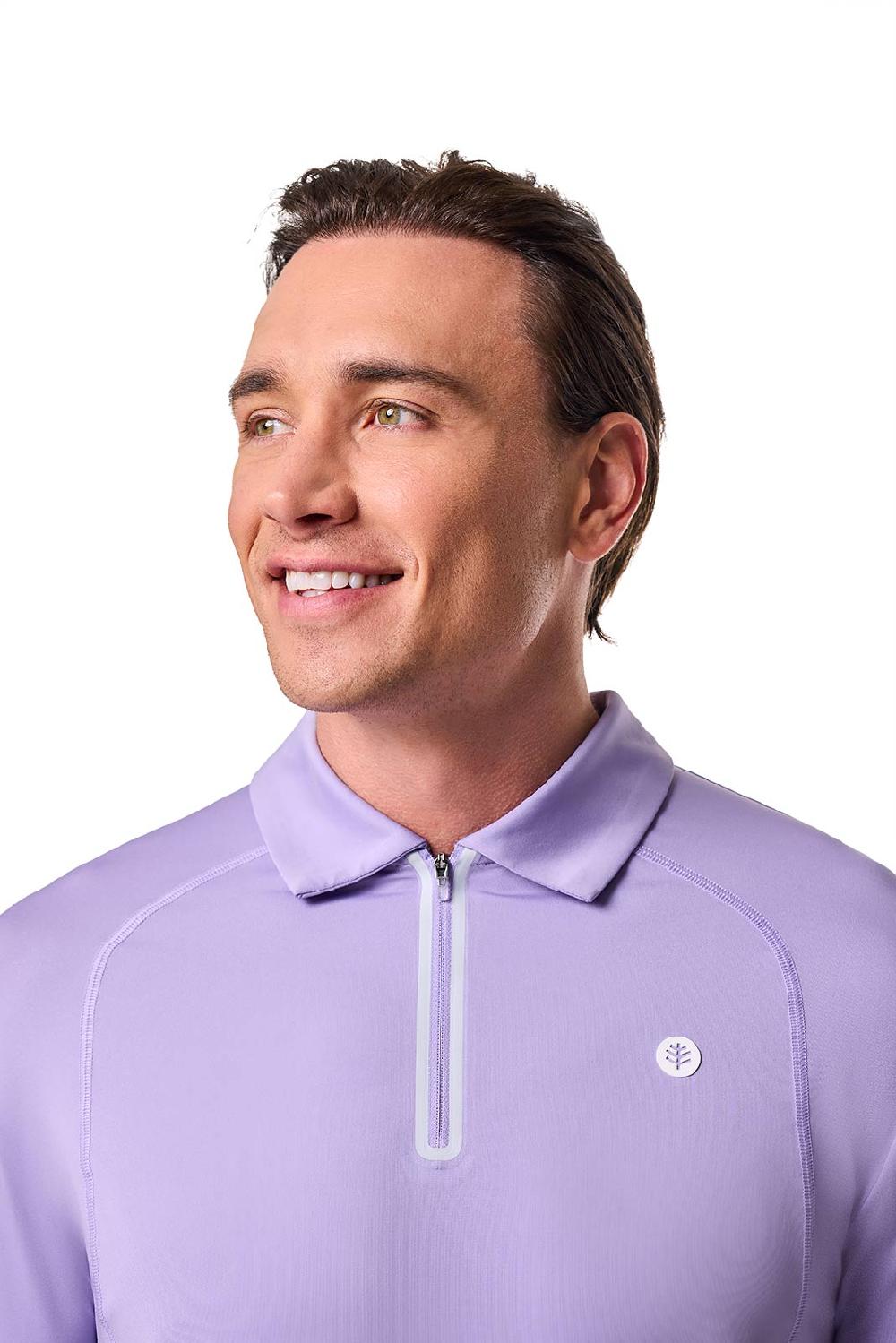 Coolibar Men's Drive Golf Long Sleeve Polo | Lavendula