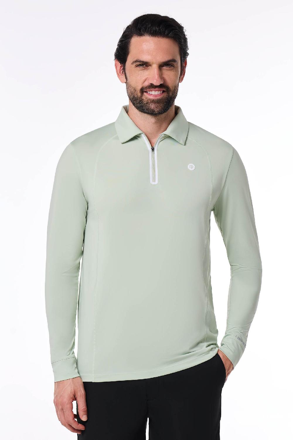 Coolibar Men's Drive Golf Long Sleeve Polo | Seedling