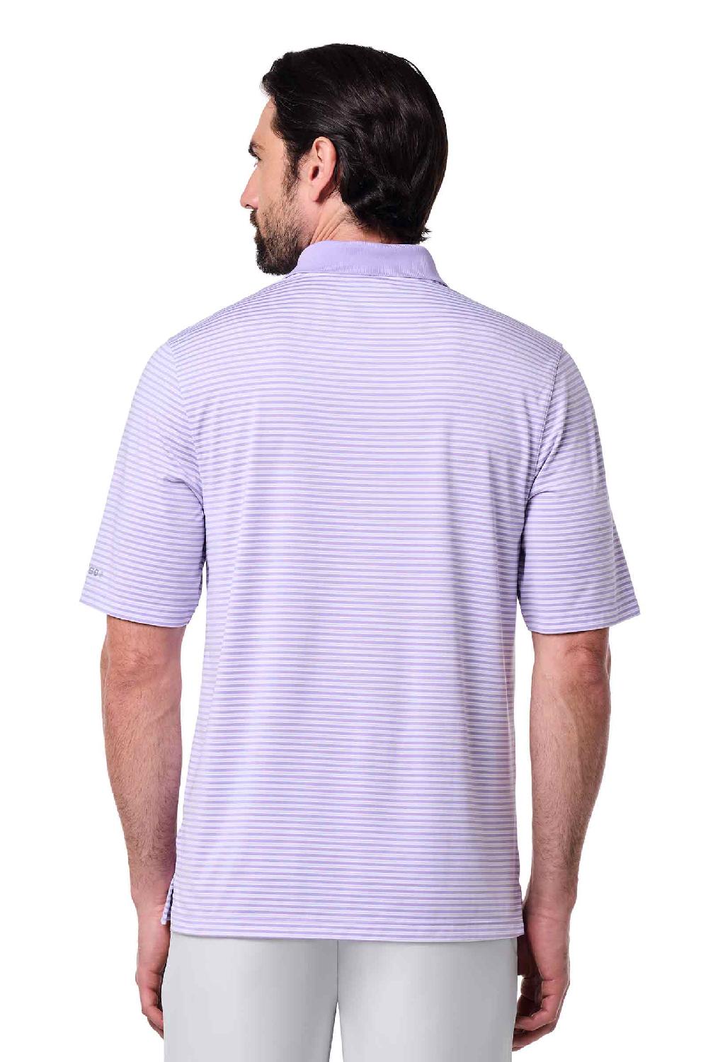 Coolibar Men's Erodym Short Sleeve Polo | Lavendula/White Stripe