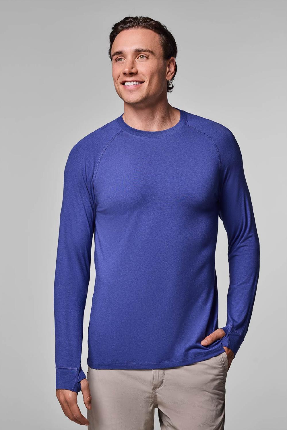 coolibar Men's LumaLeo Long Sleeve T-Shirt | Future Dusk