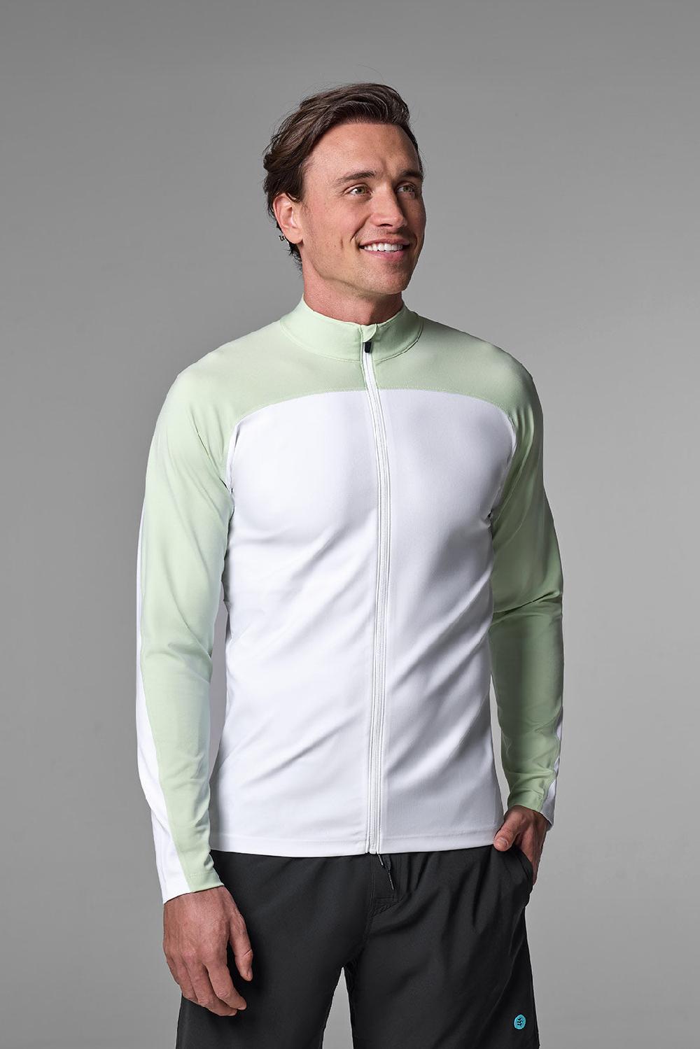 Coolibar Men's Menorca Long Sleeve Water Jacket | Seedling Colorblock