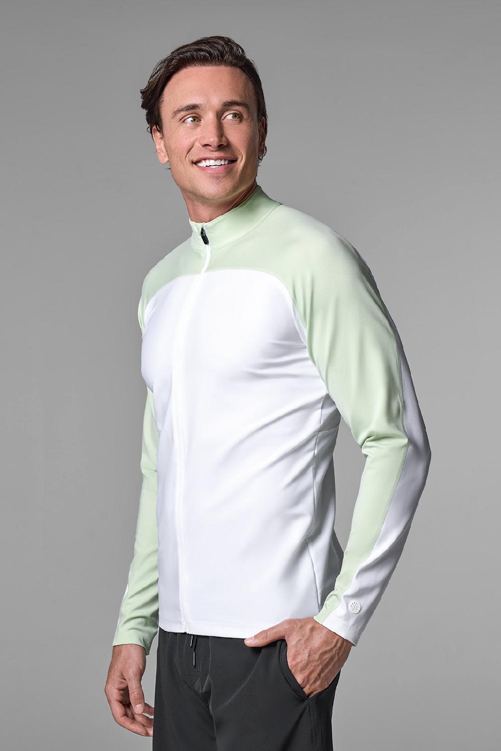 Coolibar Men's Menorca Long Sleeve Water Jacket | Seedling Colorblock