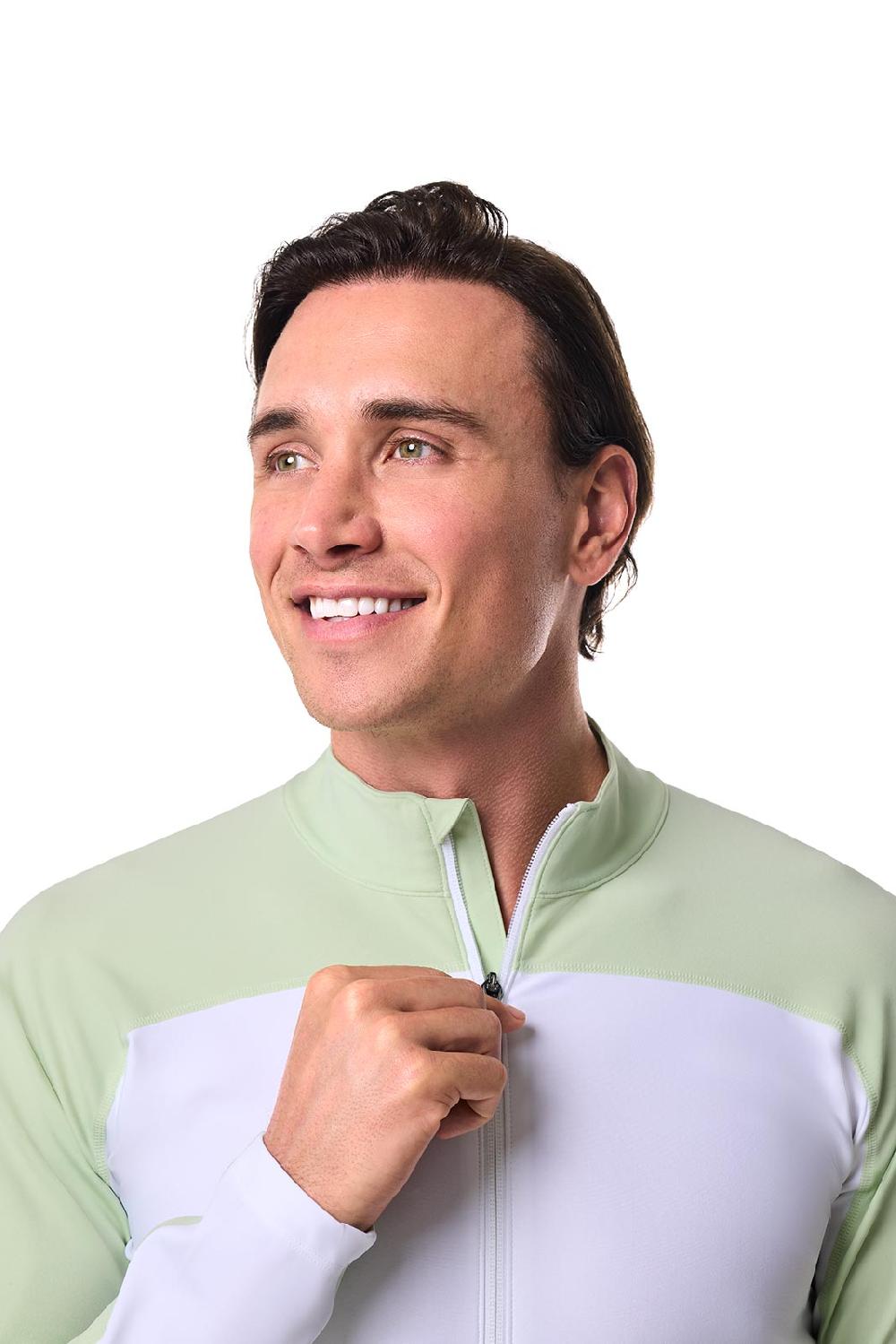 Coolibar Men's Menorca Long Sleeve Water Jacket | Seedling Colorblock