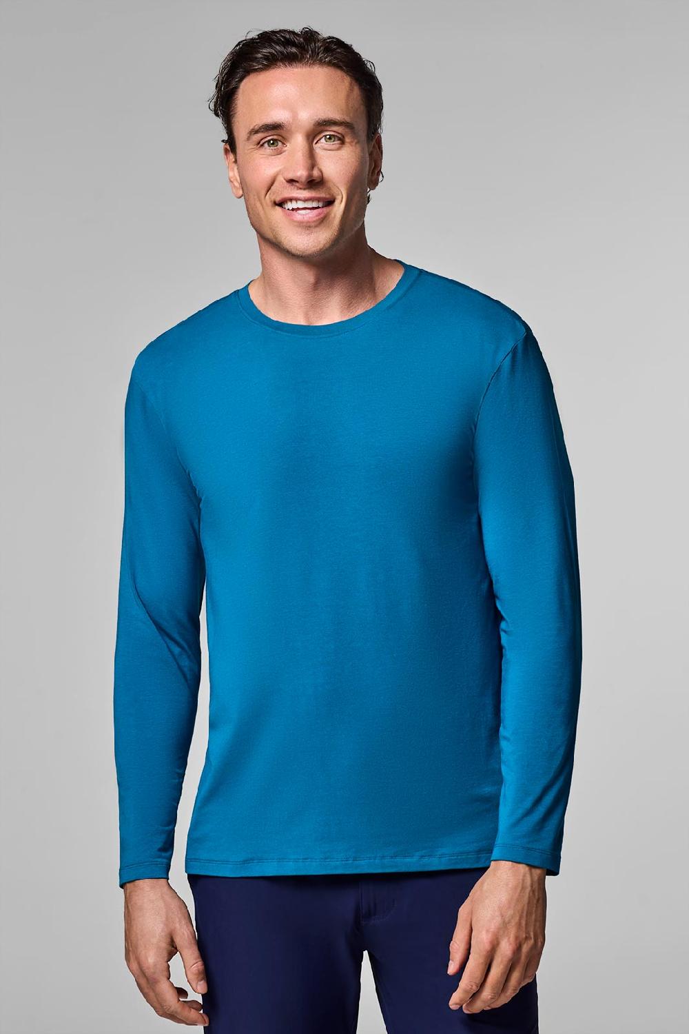 coolibar Men's Morada Everyday Long Sleeve T-Shirt | Bluejay
