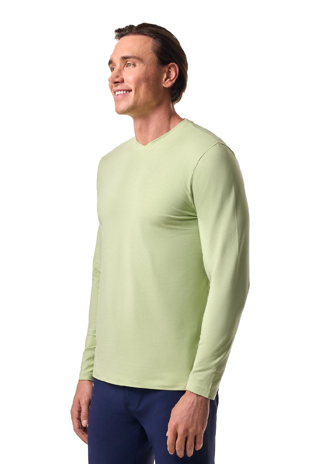 Coolibar Men's Morada Everyday Long Sleeve V-Neck T-Shirt | Seedling