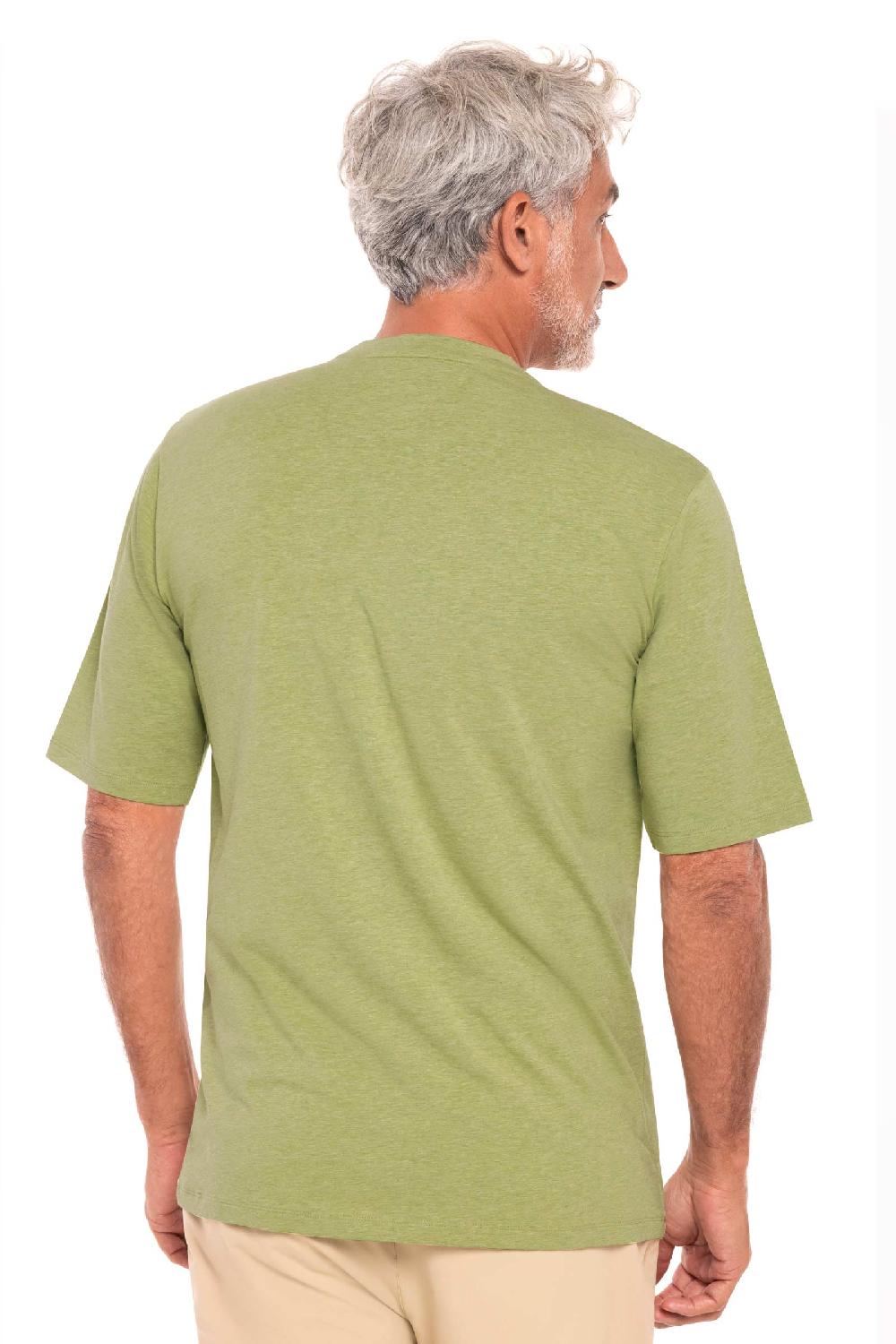 Coolibar Men's Morada Everyday Short Sleeve T-Shirt | Willow Green Heather
