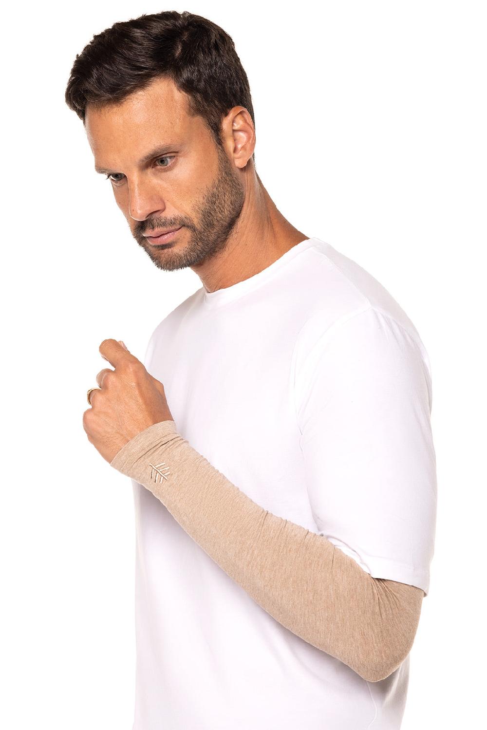 Coolibar Men's Navagio Sun Sleeves | Dark Taupe Heather