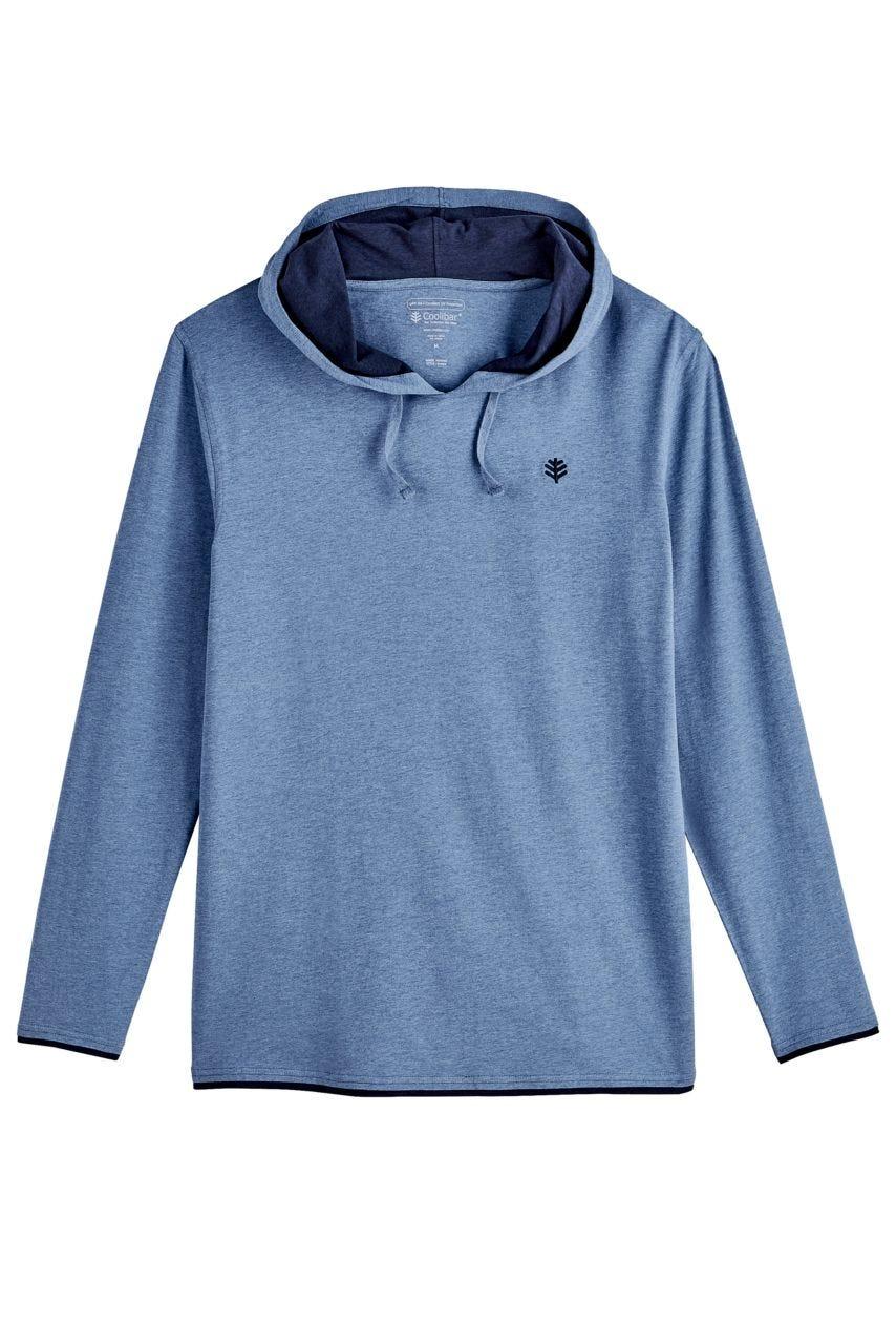 Coolibar Men's Oasis Pullover Hoodie | Pacific Blue Heather