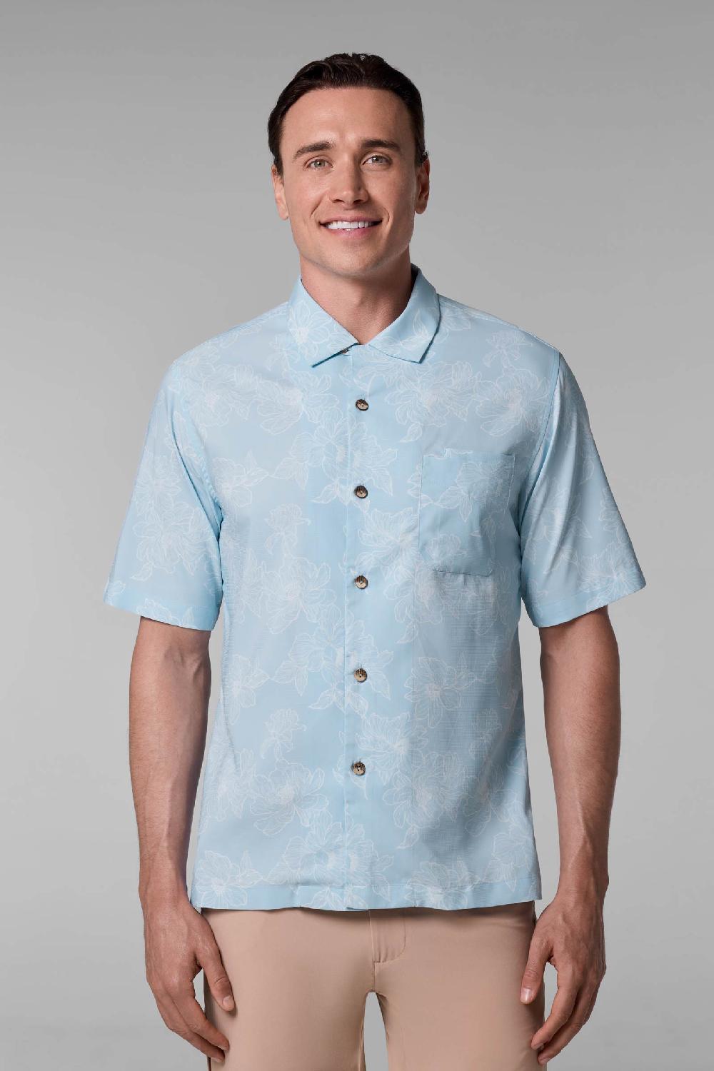 Coolibar Men's Safari Camp Shirt | Skyride Perfect Peony