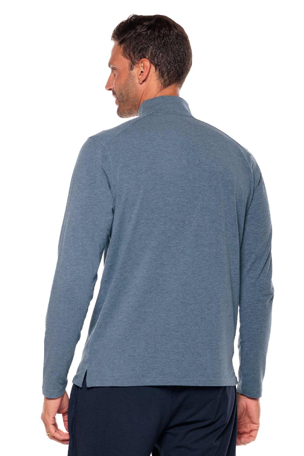 Coolibar Men's Sonora Quarter-Zip | Tidal Blue Heather