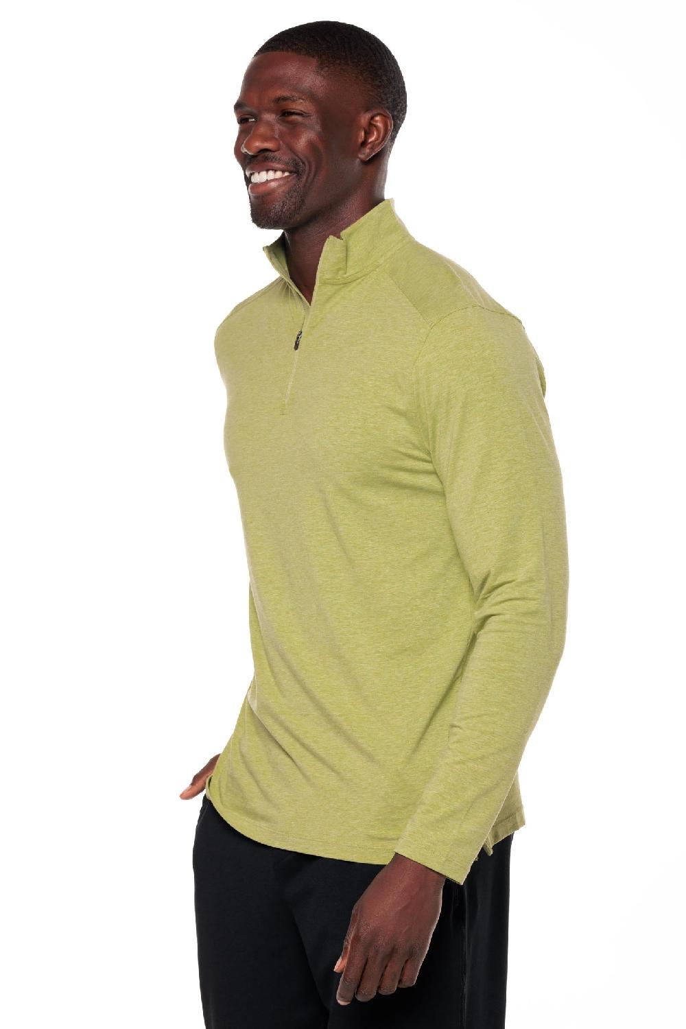 Coolibar Men's Sonora Quarter-Zip | Willow Green Heather