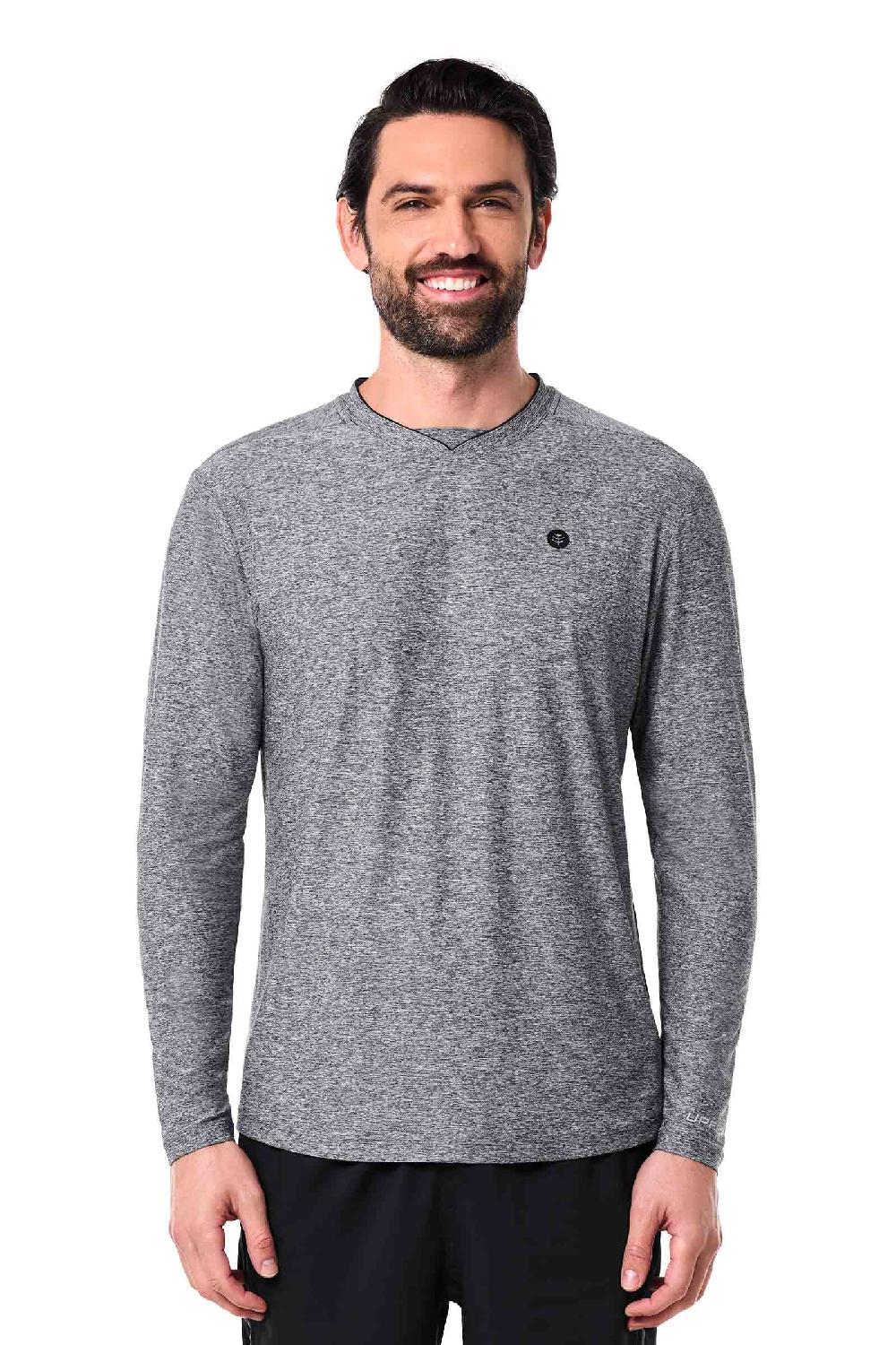 Coolibar Men's Tiebreaker Long Sleeve Tee | Charcoal Heather