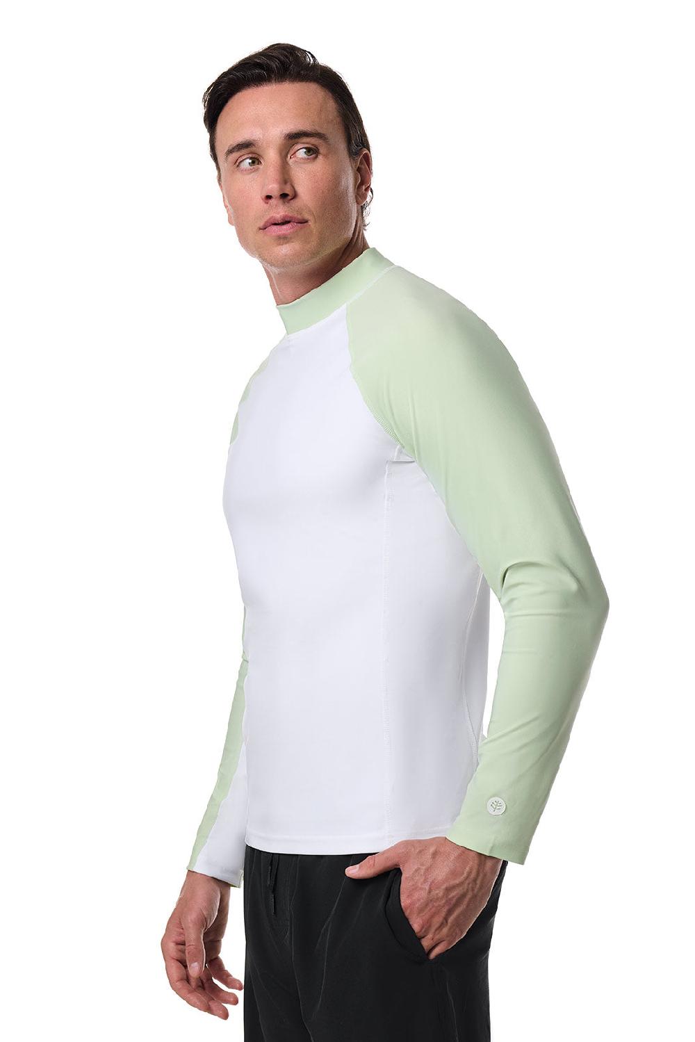 Coolibar Men's Tulum Long Sleeve Surf Rash Guard | Seedling Colorblock