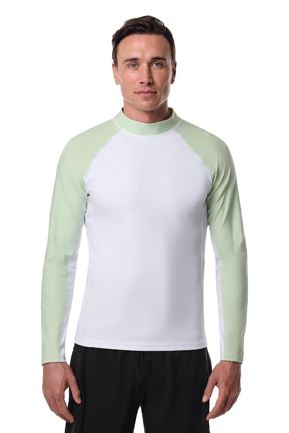 Coolibar Men's Tulum Long Sleeve Surf Rash Guard | Seedling Colorblock