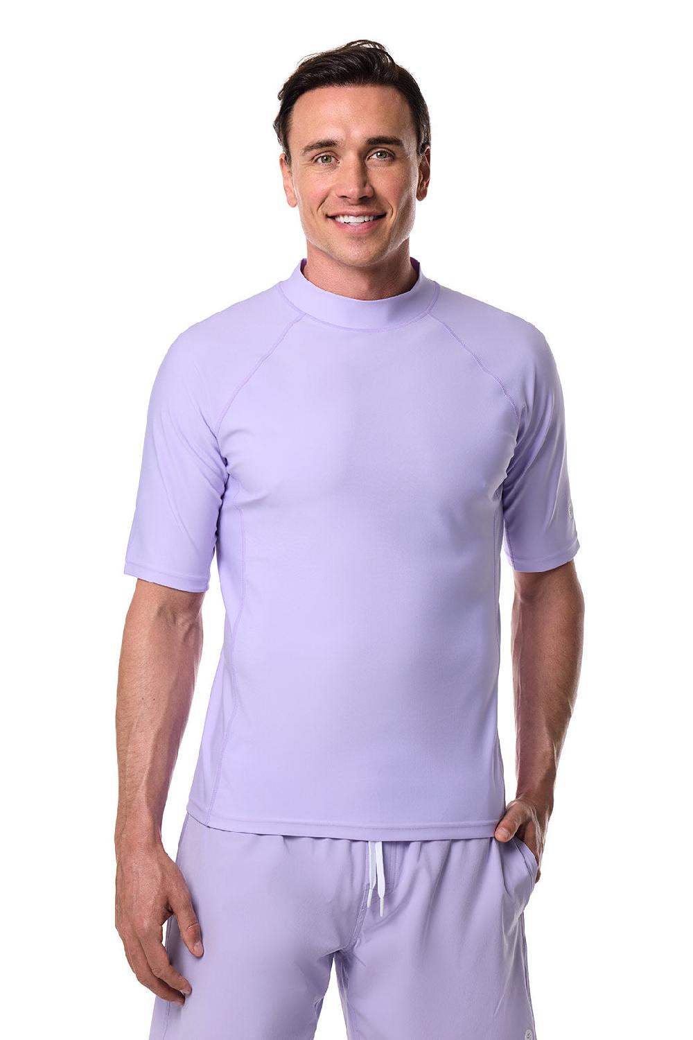 Coolibar Men's Tulum Short Sleeve Surf Rash Guard | Lavendula
