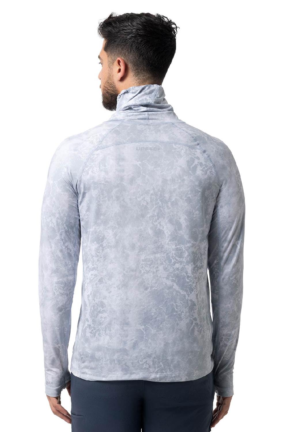 Coolibar Men's Vented Andros Fishing Tee | Grey Water Print