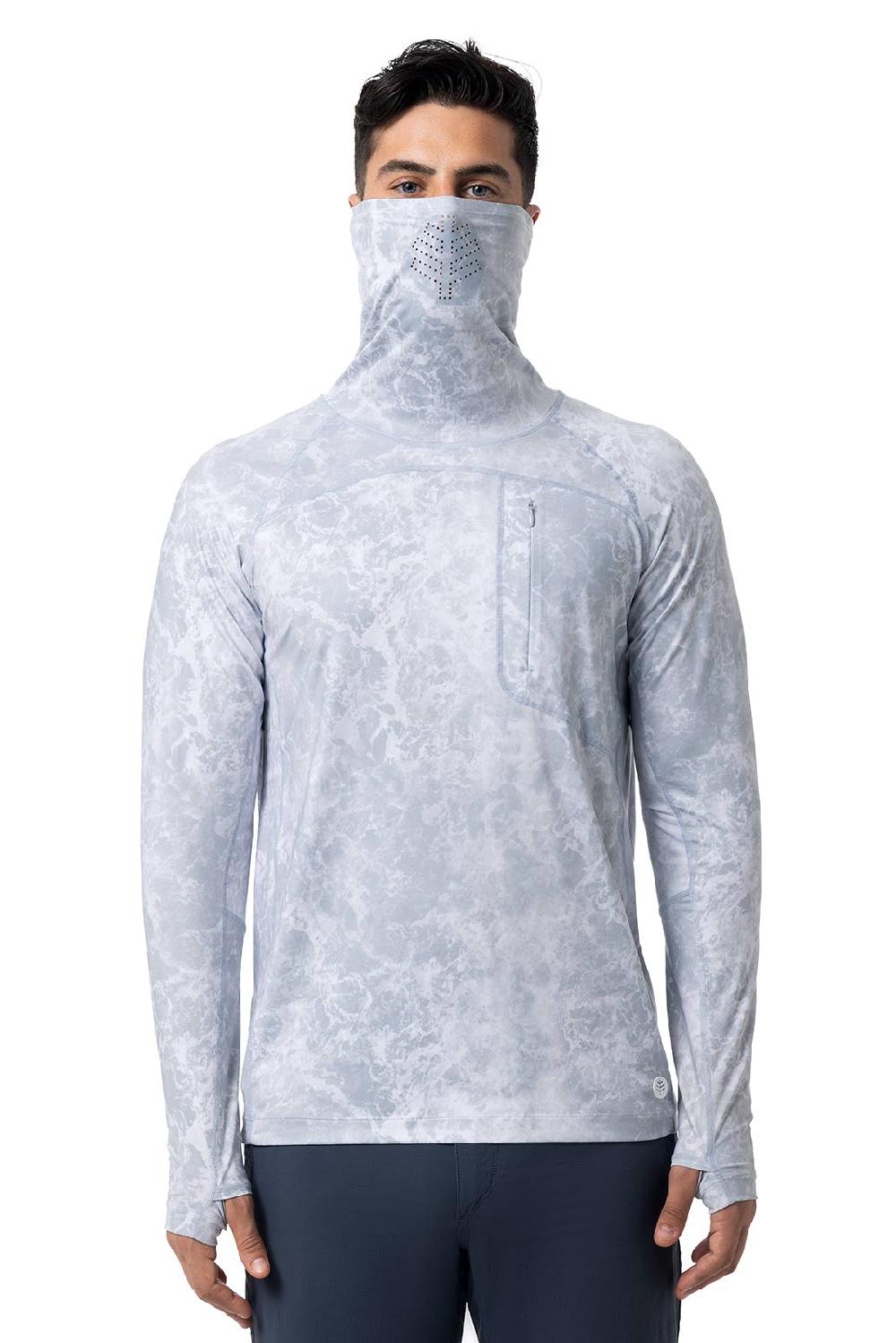 Coolibar Men's Vented Andros Fishing Tee | Grey Water Print