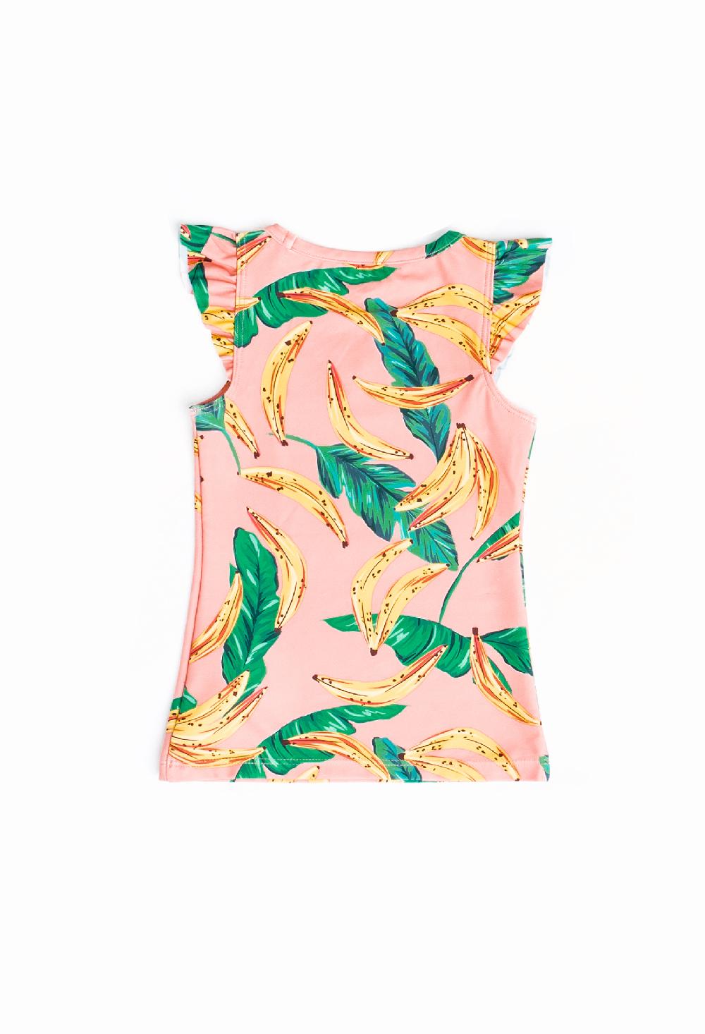 Coolibar Mini Eve - Girls Ruffle Swim Top - Banana Palm | Banana Palm