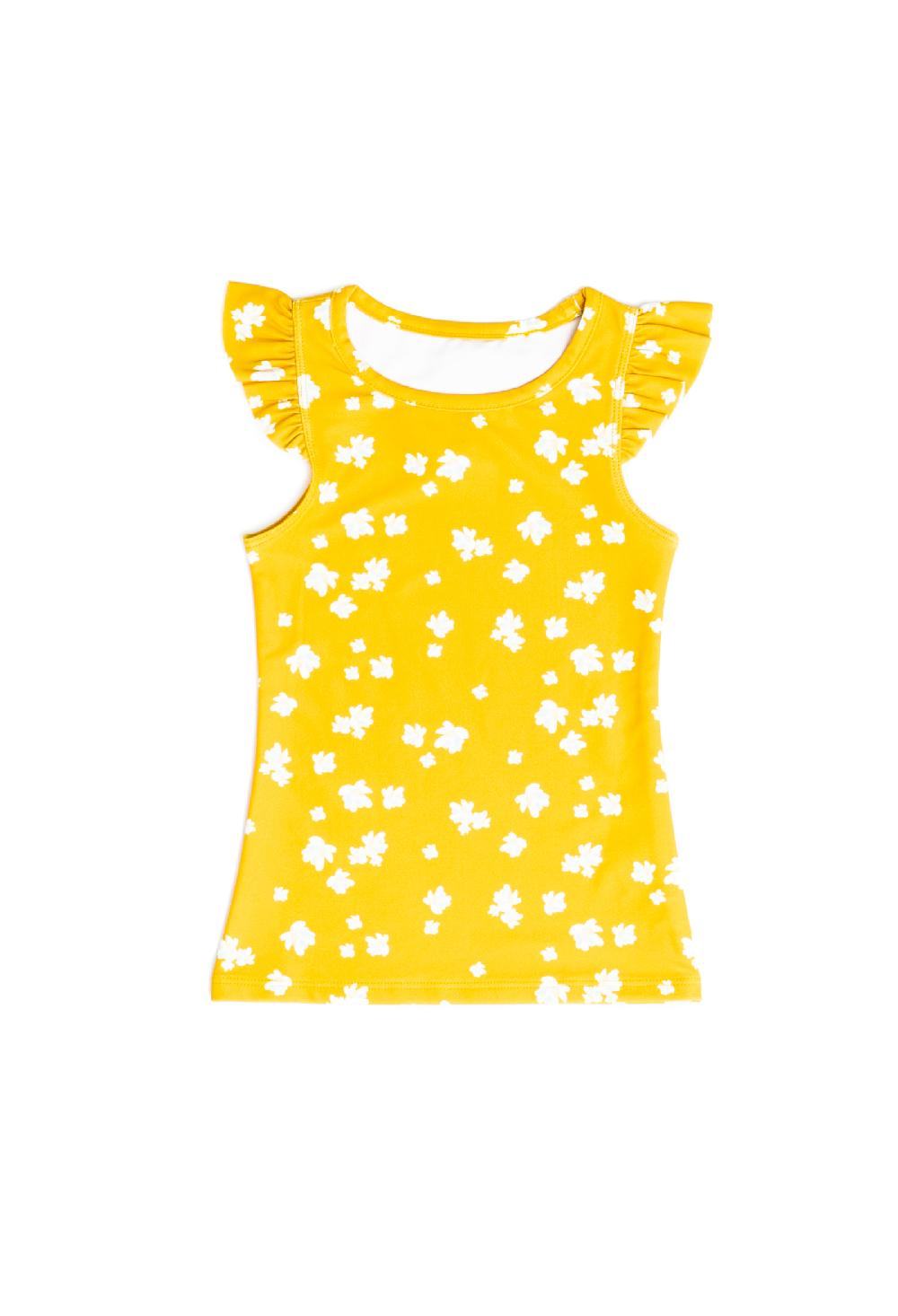 coolibar Mini Eve - Girls Ruffle Swim Top - Sun Sprite | Sun Sprite